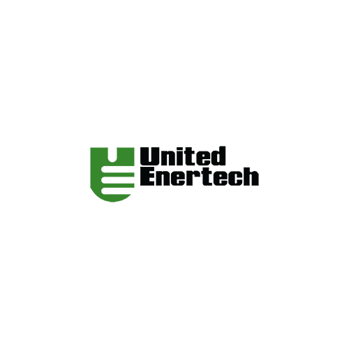 A black and green logo for united enertech.